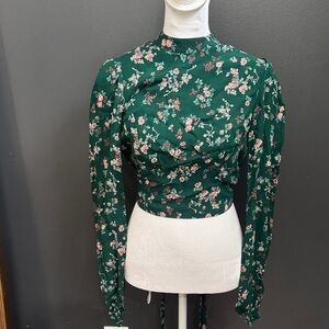 Floral Green Women's Top